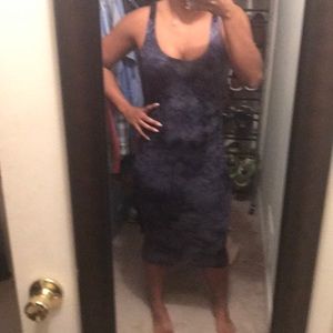 Fashion Nova Tye Dye Midi Dress in Blue